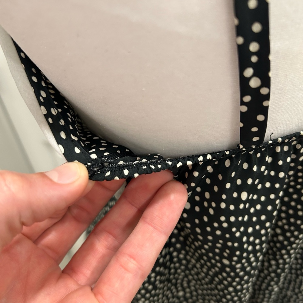 SOLD Vintage Valentino Intimo Black Polkadots Night Gown + Wrap Dress Set - Picture 10 of 16